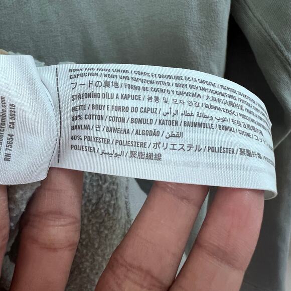 Abercrombie & Fitch Hooded Full Zip Up Sweater Size XS Teal Blue Green - Picture 7 of 7